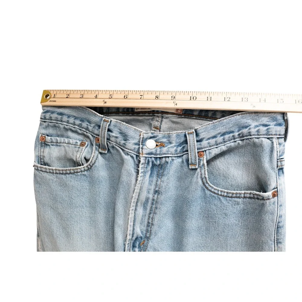2008 Levi's 505 Light Wash Straight Leg Jeans Relaxed Fit Cropped Denim 34x30